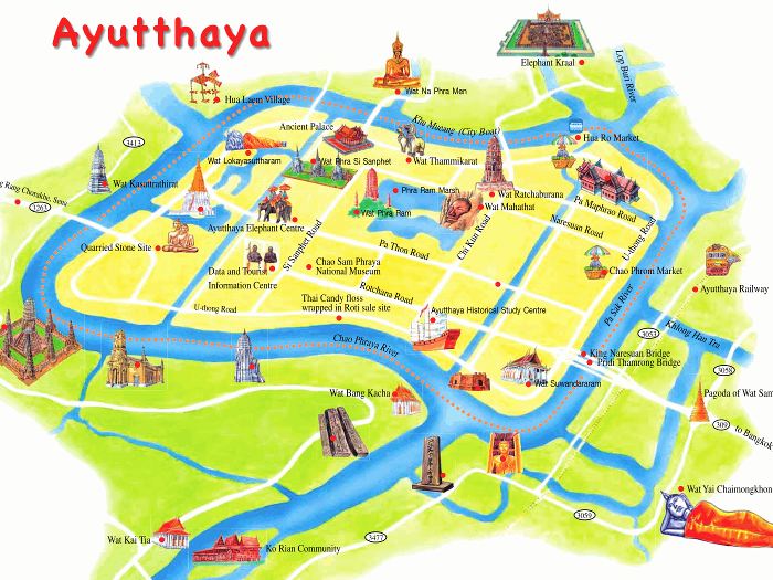 Bản đồ Ayuthaya 