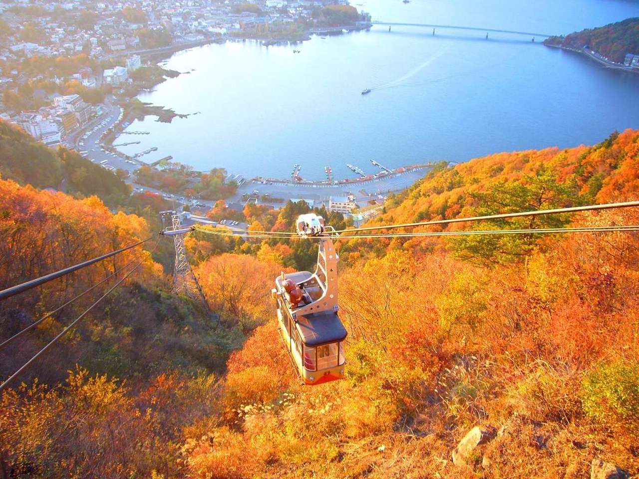 Cáp treo Kachi Kachi Ropeway - Nhìn toàn cảnh vùng hồ Kawaguchi