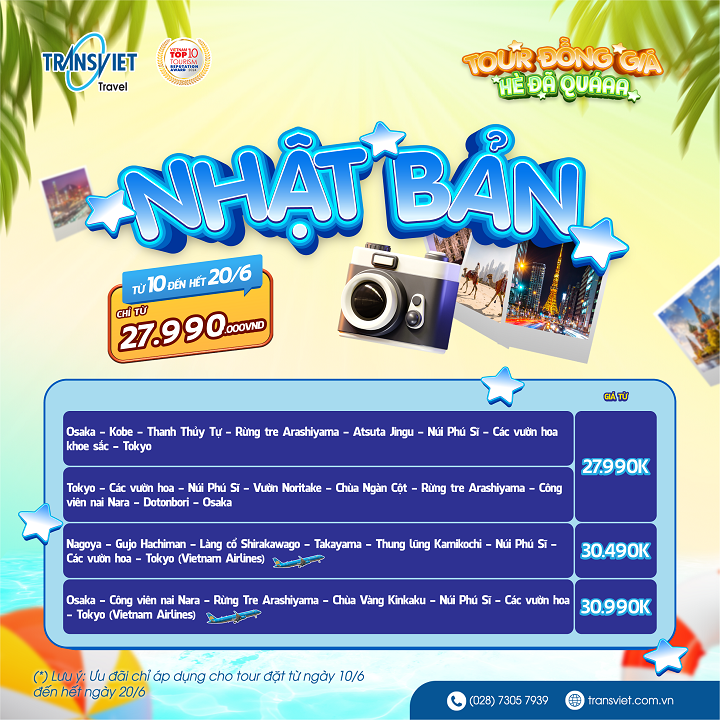 Tour Đồng Giá Nhật Bản