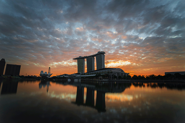 Hoàng hôn buổi chiều tà tại Singapore
