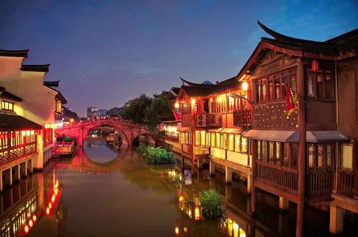  Cổ trấn Chu Gia Gi&aacute;c về đ&ecirc;m&nbsp;