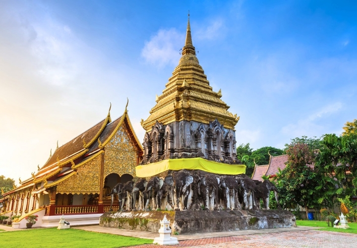 Kiến trúc độc đáo của chùa Wat Chiang Man ở Chiang Mai