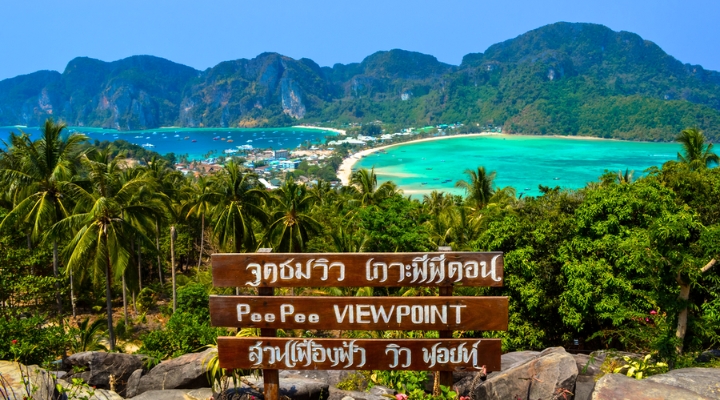 Toàn cảnh Phi Phi Don và Phi Phi Leh nhìn từ Phi Phi View Point