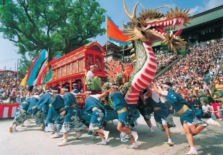 Lễ hội Nagasaki Kunchi sôi động với các màn trình diễn múa đặc sắc