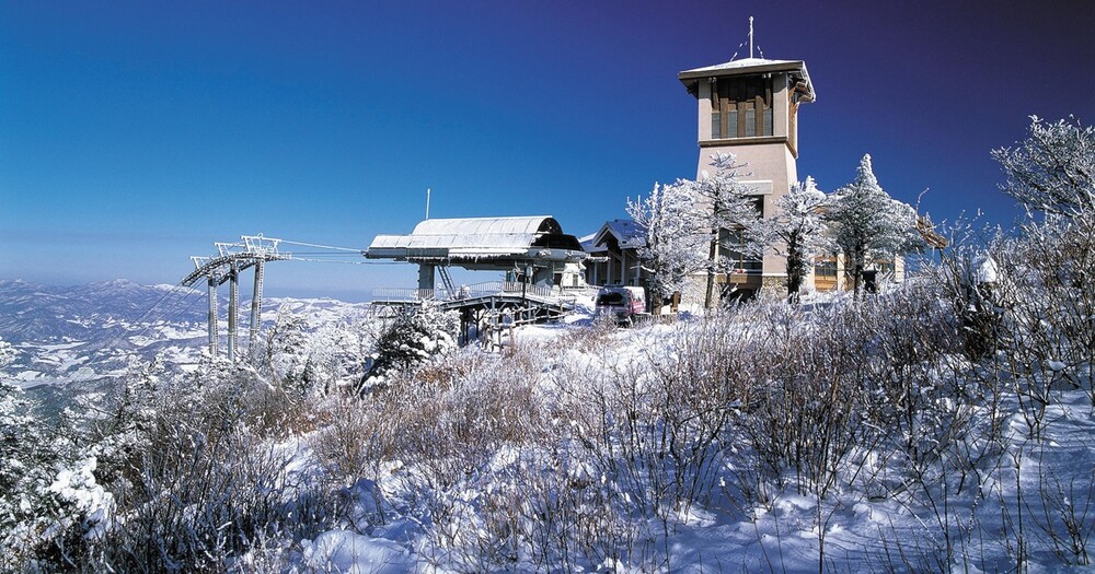 Đỉnh Dragon Peak phủ tuyết trắng tại Yongpyong Ski Resort&nbsp;